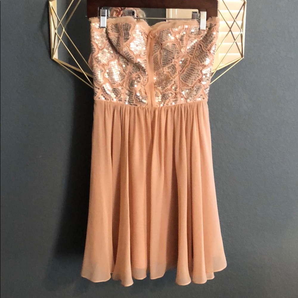 Rebecca Taylor Silk Strapless Sequin Dress